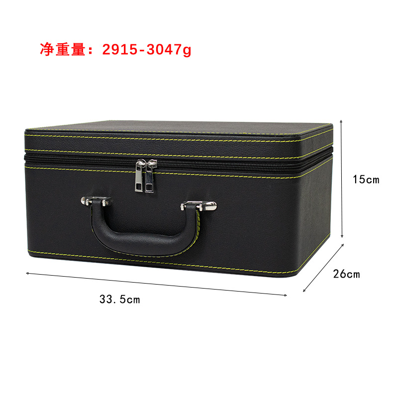 加大容量三个盘首饰品收纳盒展示会PU箱子手提便携带货看外出其他 detail 6